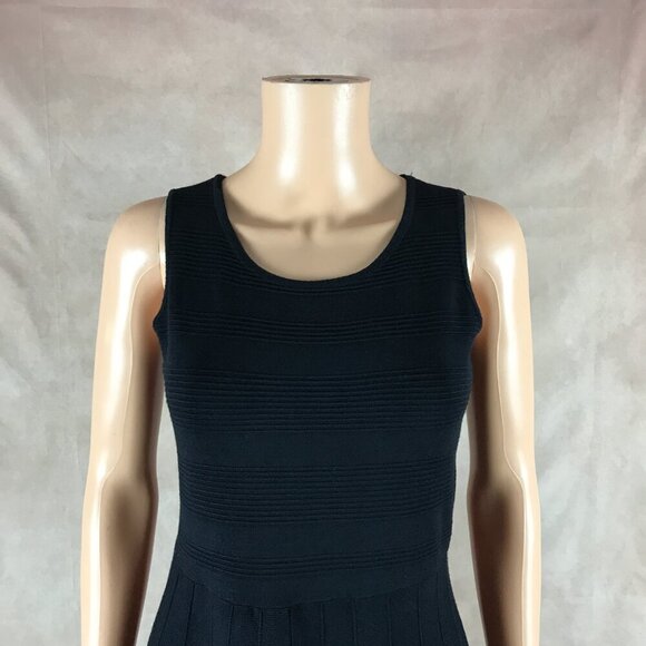 CHARTER CLUB Fit & Flare Ribbed Knit Black Dress P/S - Picture 9 of 12
